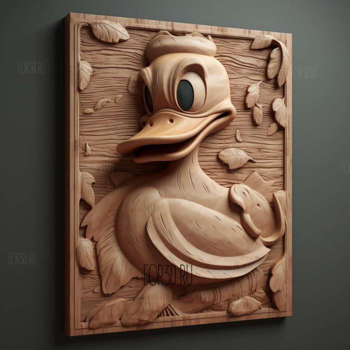 Donald Duck 3 stl model for CNC